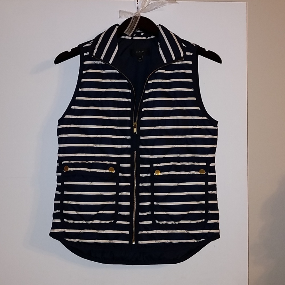Navy/White J. Crew Down Vest